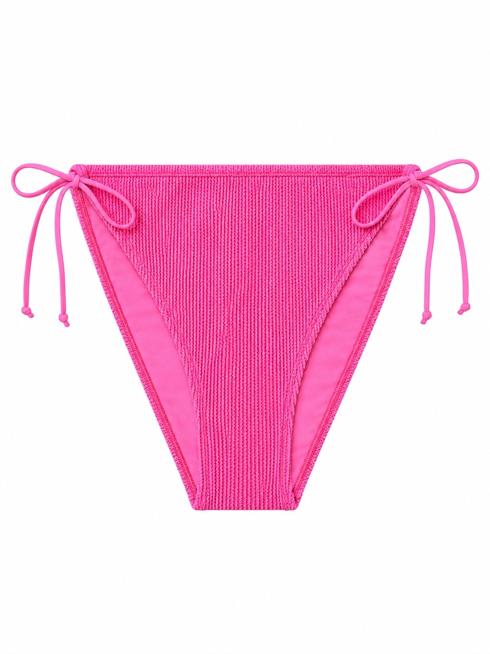 NWT Good American Bright Pink001 Always Fits Ribbed Bikini Bottom 5/6